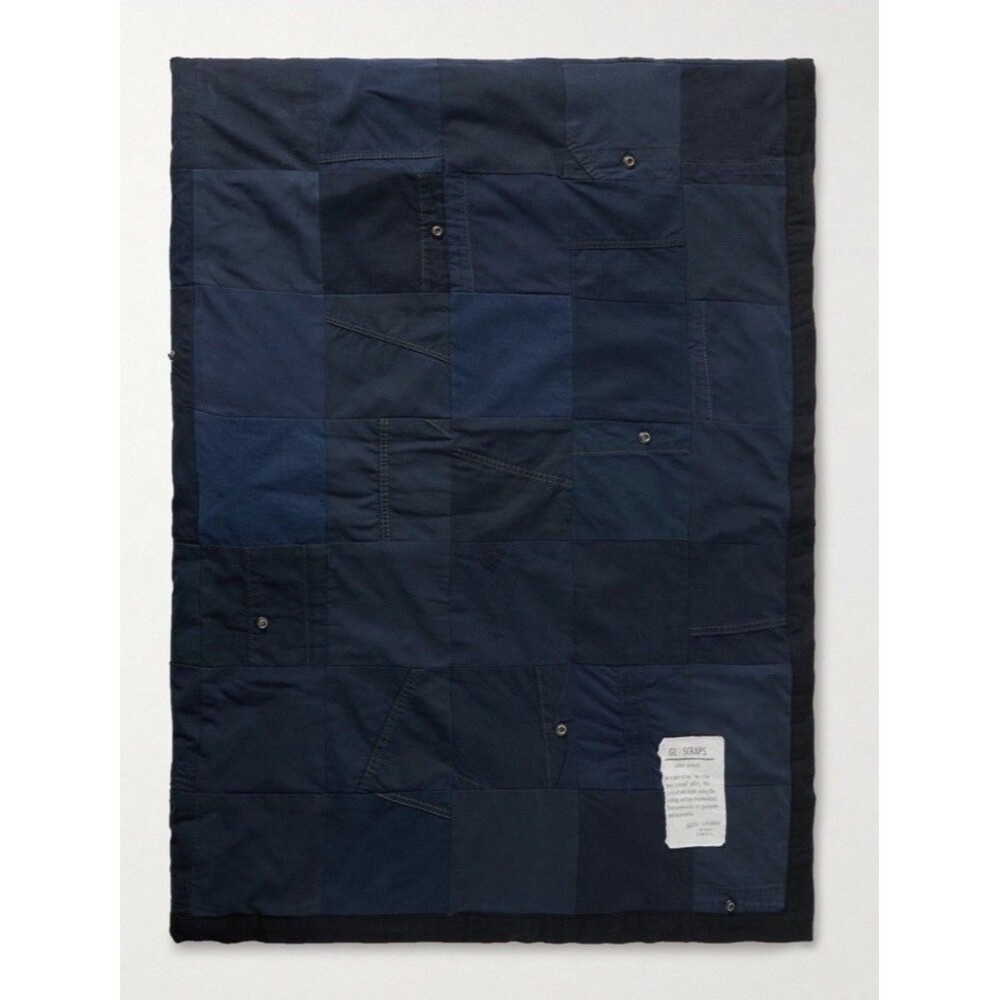 Greg Lauren Patchwork Stitch Work Canvas Cotton Throw Blanket 54” X 66”